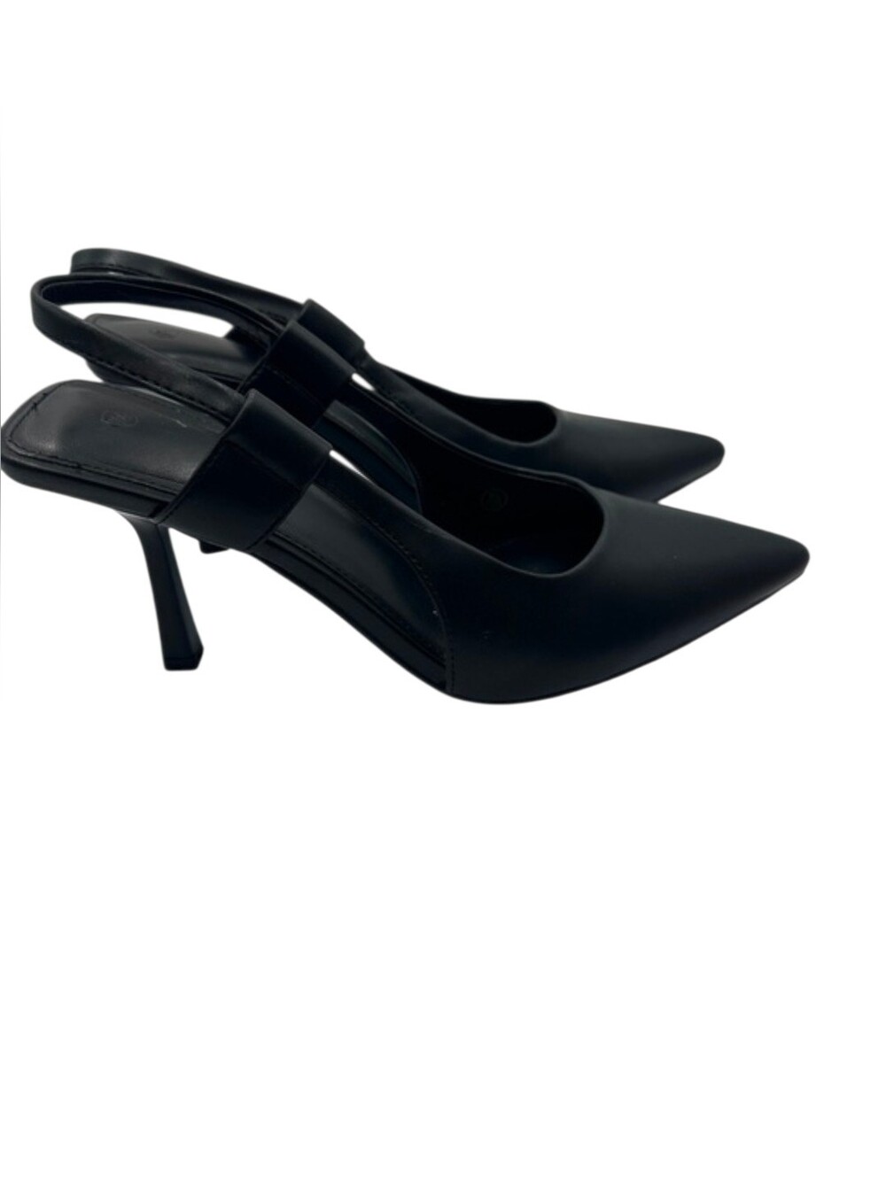 Black Pointed Toe Slingback Heels Size 7.5
